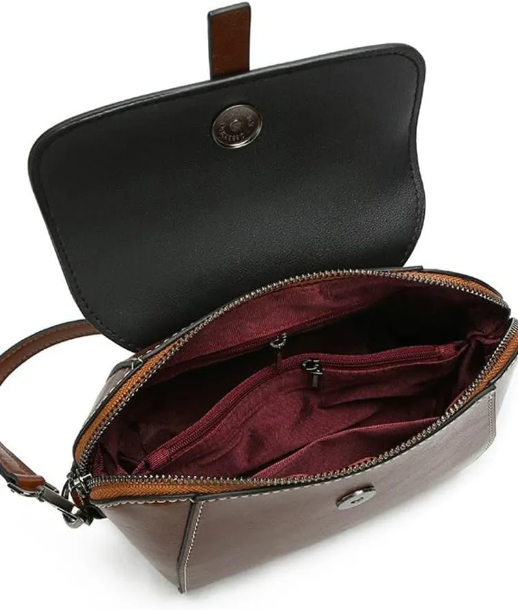Crossbody Bags Women Genuine Leather 2025 Spring Trendy Shoulder Clutch Purse Satchel Tote Handbags Removeable Strap