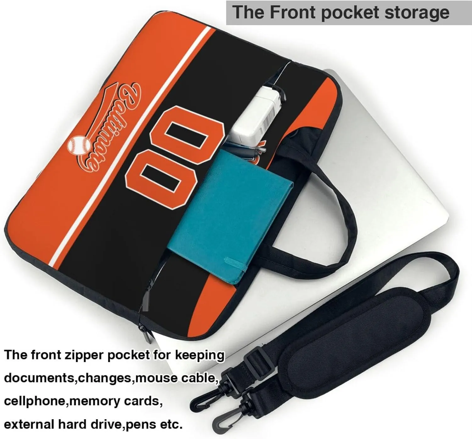 Custom Laptop Bag Baseball Fans Gifts Custom City Classic Laptop Shoulder Bag Briefcase Protective Messenger Bag