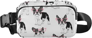 Customized Cartoon French Bulldog Fanny Pack for Women Bright Colored Large Hip Belt Bag Waterproof Waist Pouch for Women