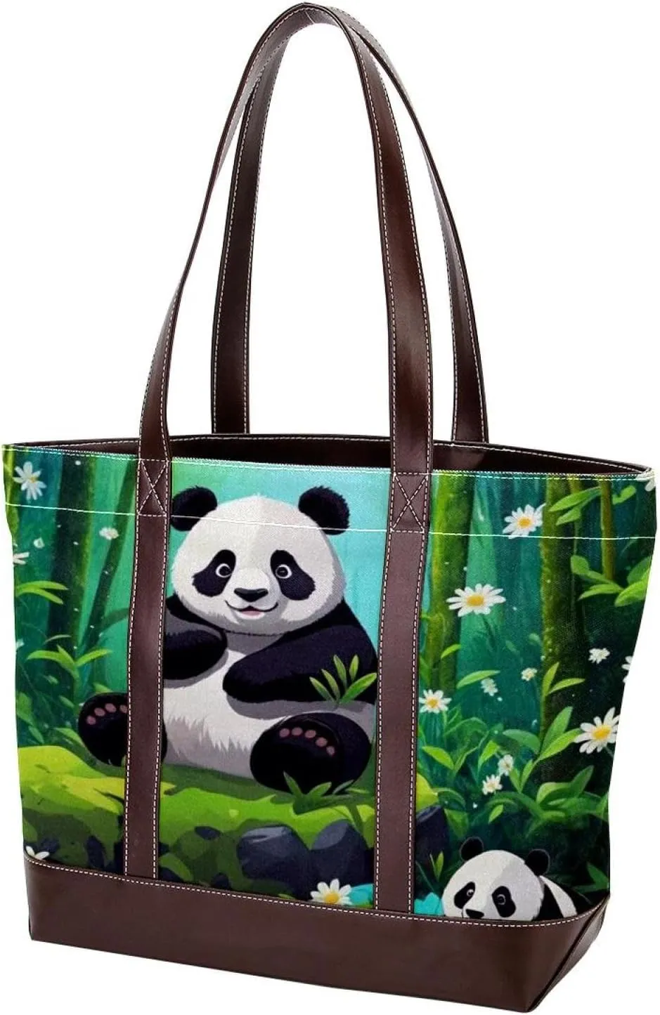 Cute Animals-1225 Tote Bags Durable Leather Canvas Purses and Handbags for Women Top Handle Shoulder Satchel Hobo Bags