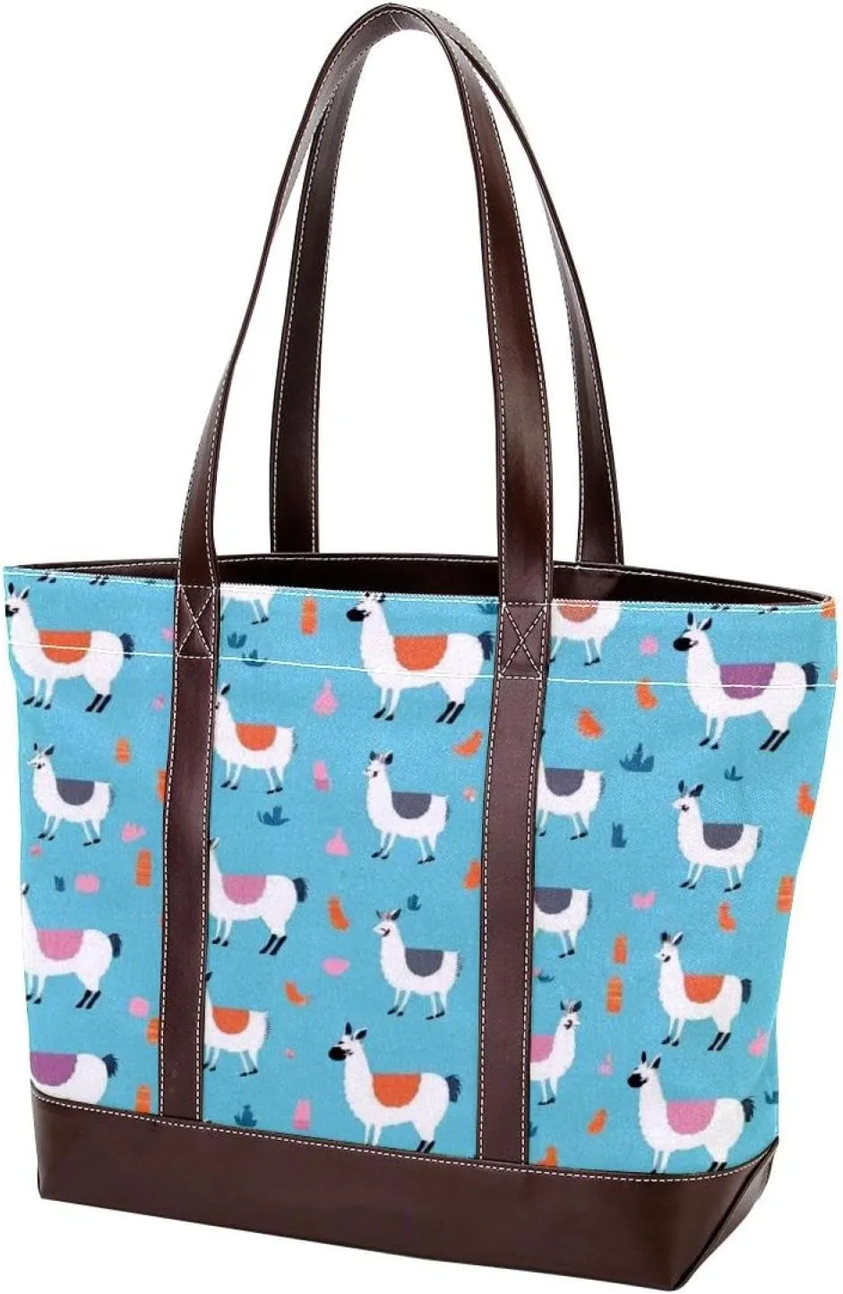 Cute Animals-1234 Tote Bags Durable Leather Canvas Purses and Handbags for Women Top Handle Shoulder Satchel Hobo Bags