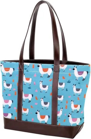 Cute Animals-1234 Tote Bags Durable Leather Canvas Purses and Handbags for Women Top Handle Shoulder Satchel Hobo Bags