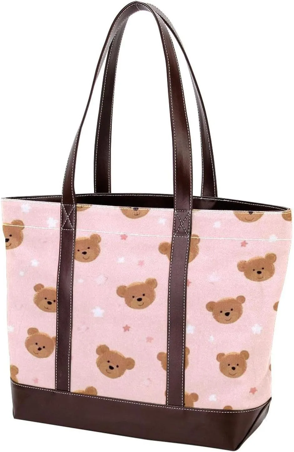 Cute Animals-1249 Tote Bags Durable Leather Canvas Purses and Handbags for Women Top Handle Shoulder Satchel Hobo Bags