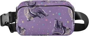 Cute Bunny Purple Fanny Packs for Women Belt Bag Hip Pack Waterproof Colorful Crossbody Waist Purse