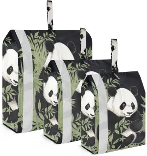 Cute Panda Packing Cubes Set of 3, Lightweight Travel Luggage Organizers Foldable Bags for Easy Packing and Organization