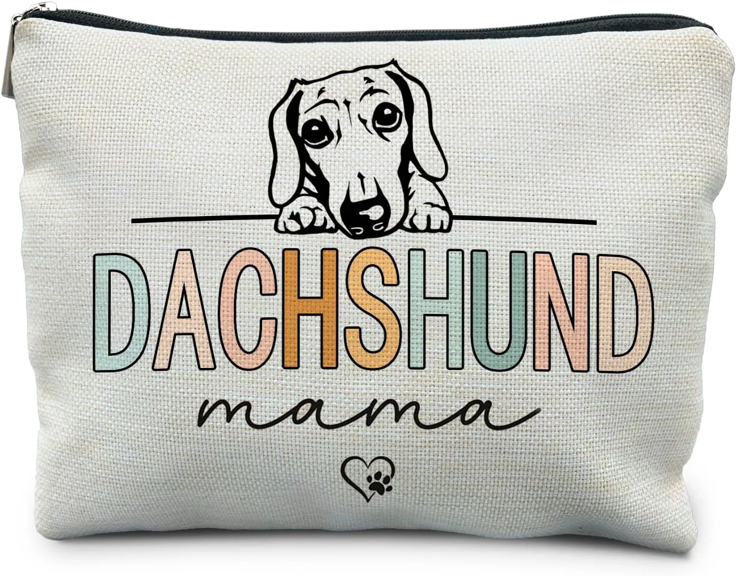 dachshund makeup bag, dachshund gifts for women, gifts for dachshund lovers, dachshund mama cosmetic bag makeup pouch