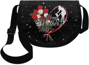 Damask Flowers Classic Messenger Bag Vivid Goldfish Crescent Canvas Cross Body Bag American Flag Pride Shoulder Bags