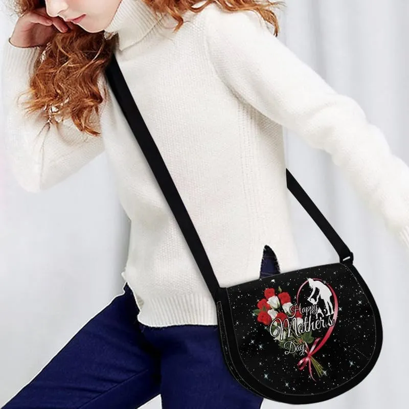 Damask Flowers Classic Messenger Bag Vivid Goldfish Crescent Canvas Cross Body Bag American Flag Pride Shoulder Bags