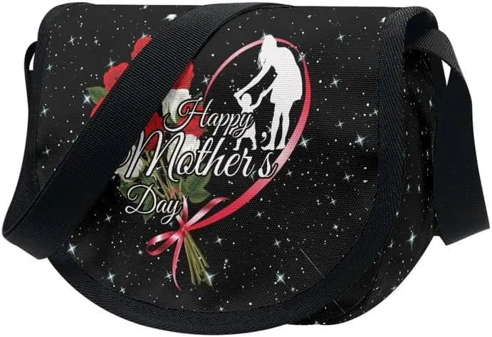 Damask Flowers Classic Messenger Bag Vivid Goldfish Crescent Canvas Cross Body Bag American Flag Pride Shoulder Bags