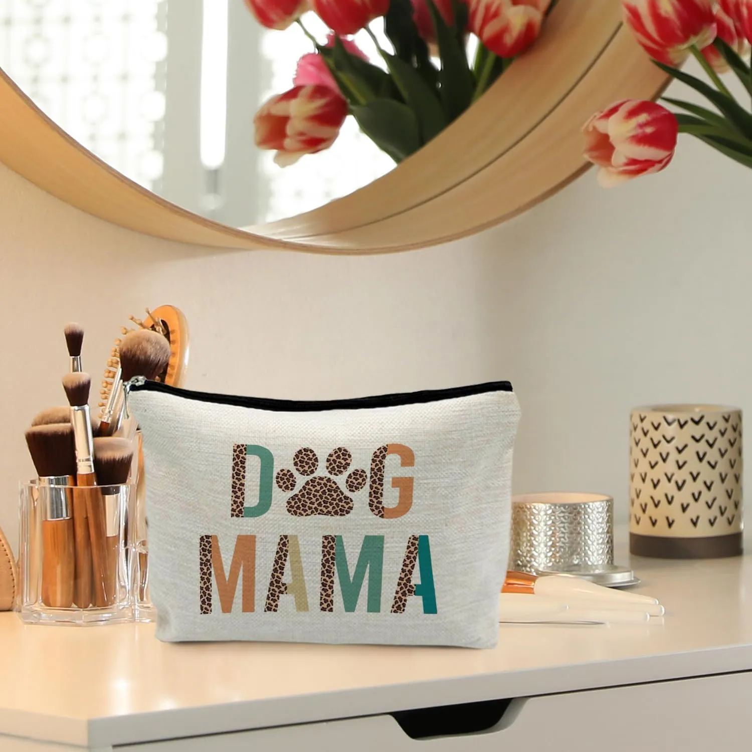 Dog Mama Gifts - Makeup Bag, Dog Mom & Lover Gifts for Women
