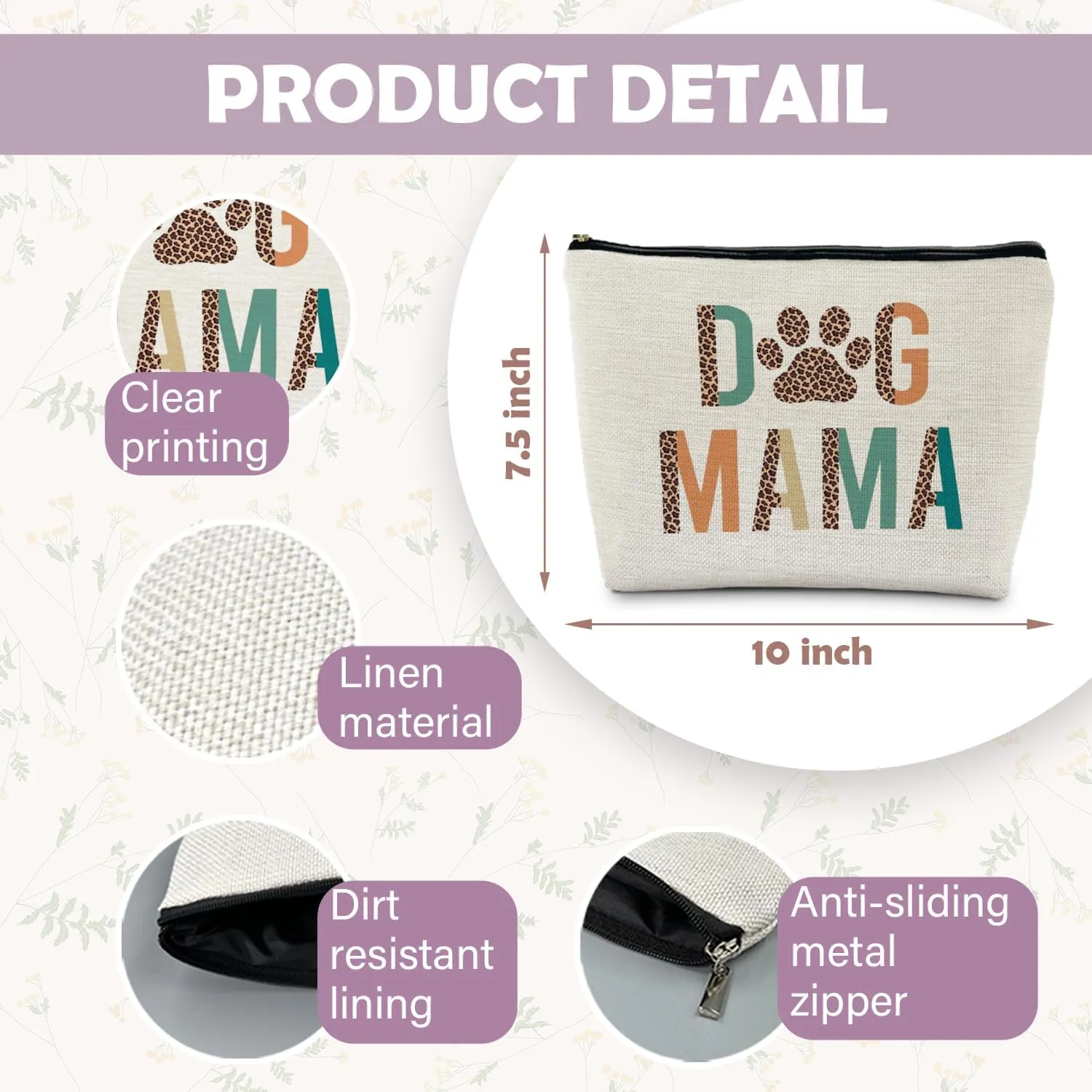 Dog Mama Gifts - Makeup Bag, Dog Mom & Lover Gifts for Women