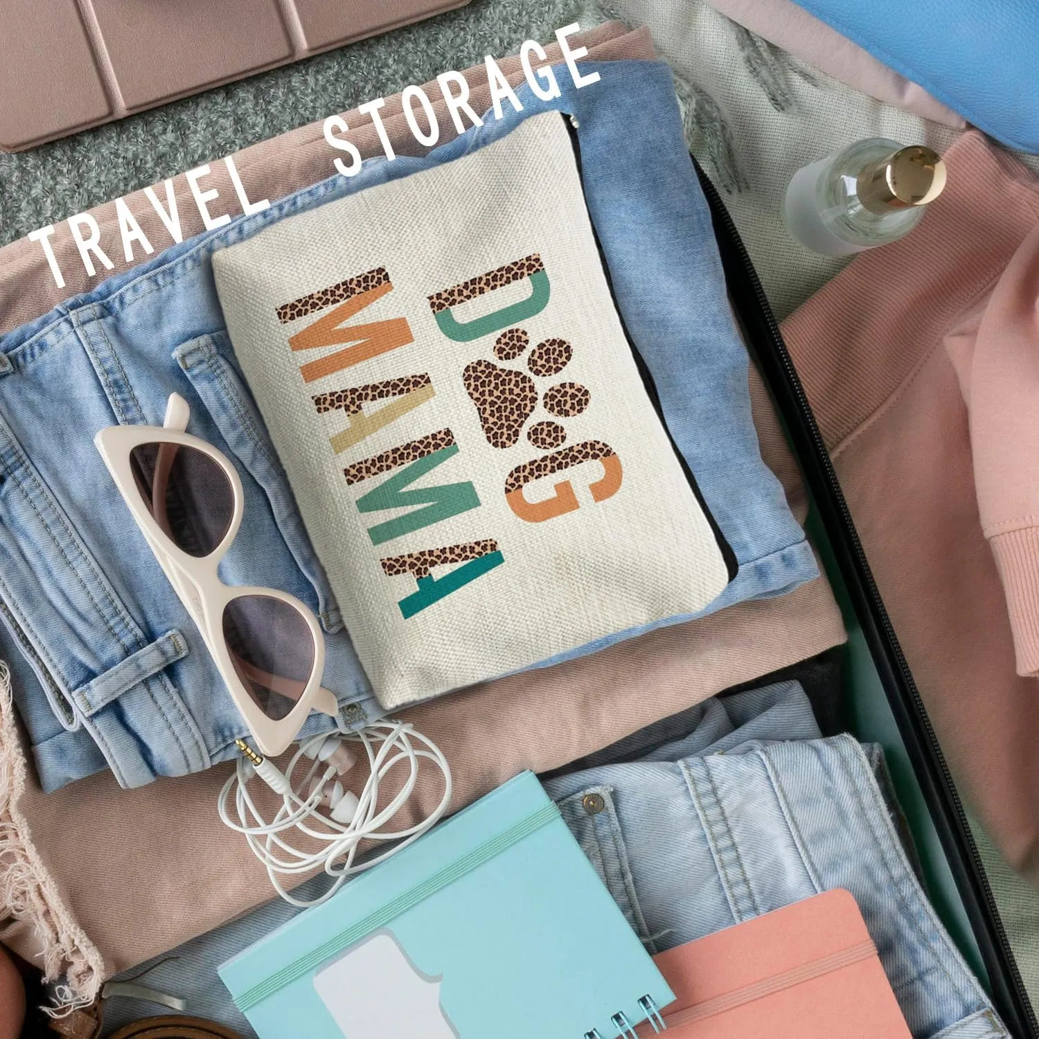 Dog Mama Gifts - Makeup Bag, Dog Mom & Lover Gifts for Women