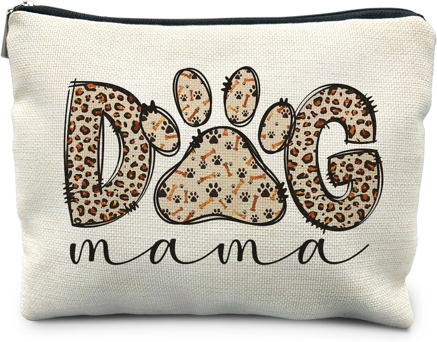 Dog Mom Gifts - Dog Paw Print Cosmetic Bag Toiletry Bag for Women & Dog Lovers