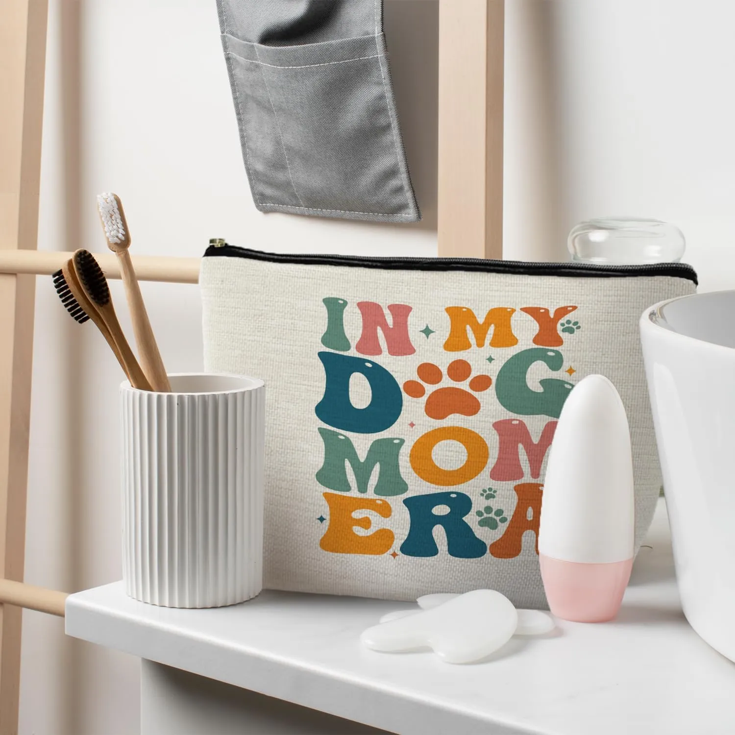 Dog Mom Makeup Bag, in My Dog Mom Era Cosmetic Bag