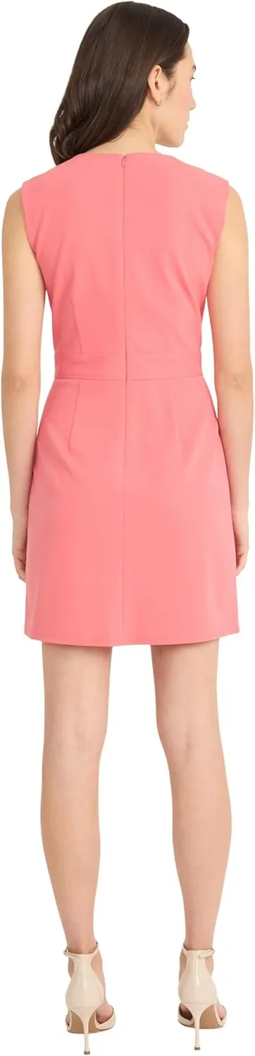 Donna Morgan Women's Sleeveless Button Front Sheath Fitted Waist-Professional Wear-Wedding Guest Dress