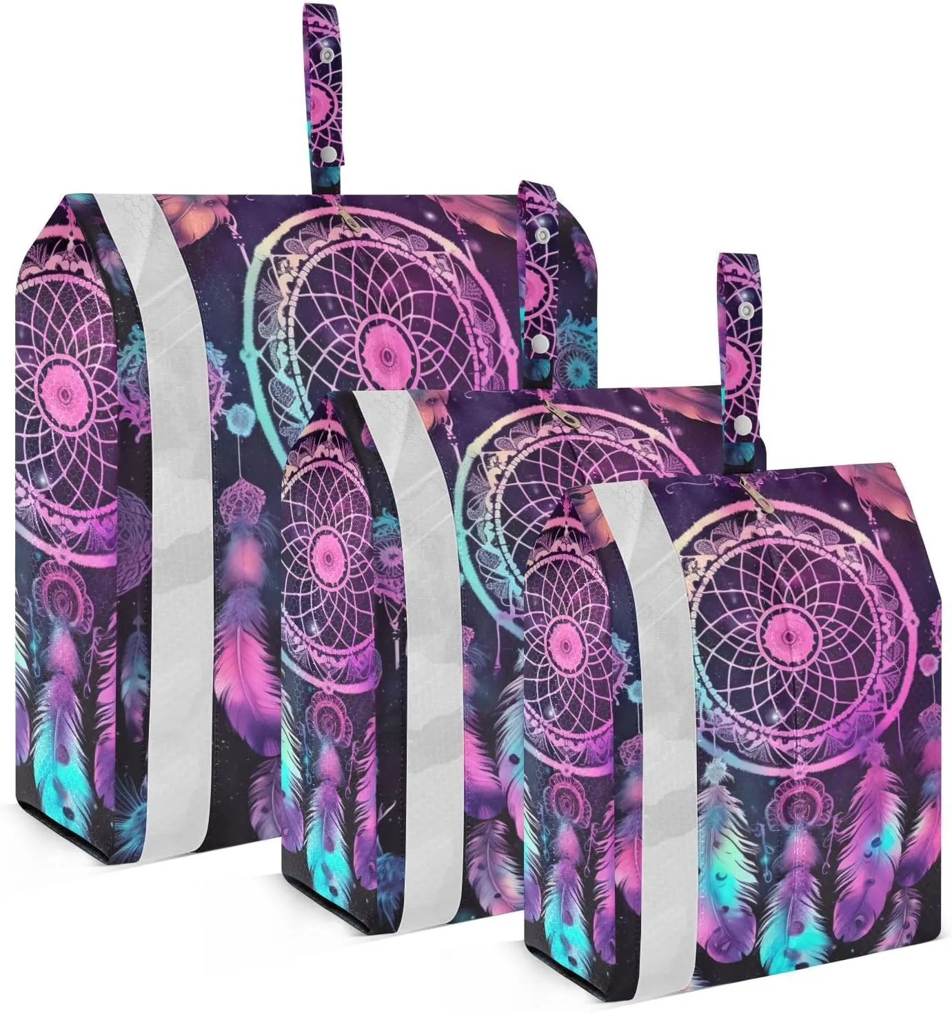 Dream Catcher Packing Cubes Set of 3, Lightweight Travel Luggage Organizers Foldable Bags for Easy Packing and Organization