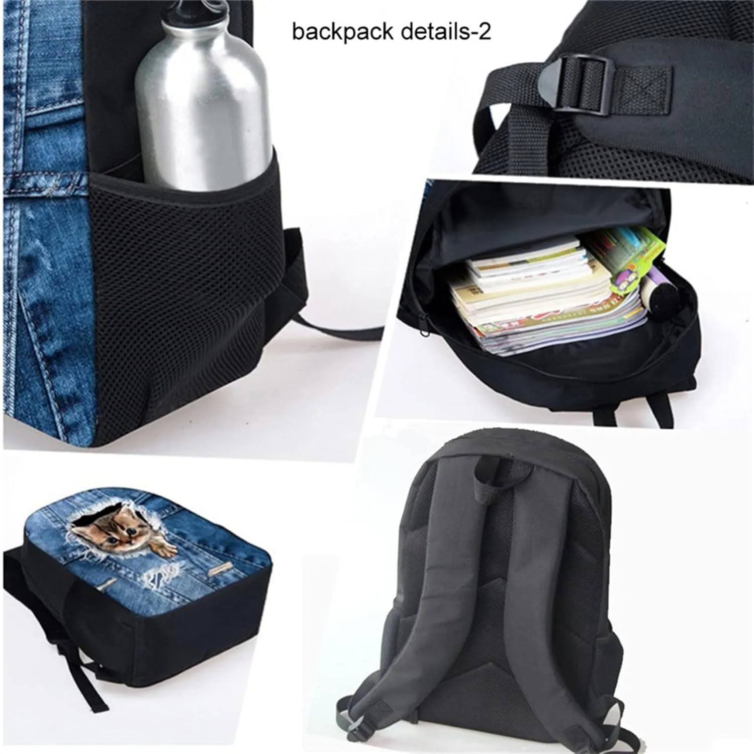 Dreaweet Beagle Print School Bags Set for Teen Girls Boys 3 Pcs Kawaii Kids Backpack Bookbag with Insulated Lunch Bag Pencil Case Outdoor Travel Rucksack