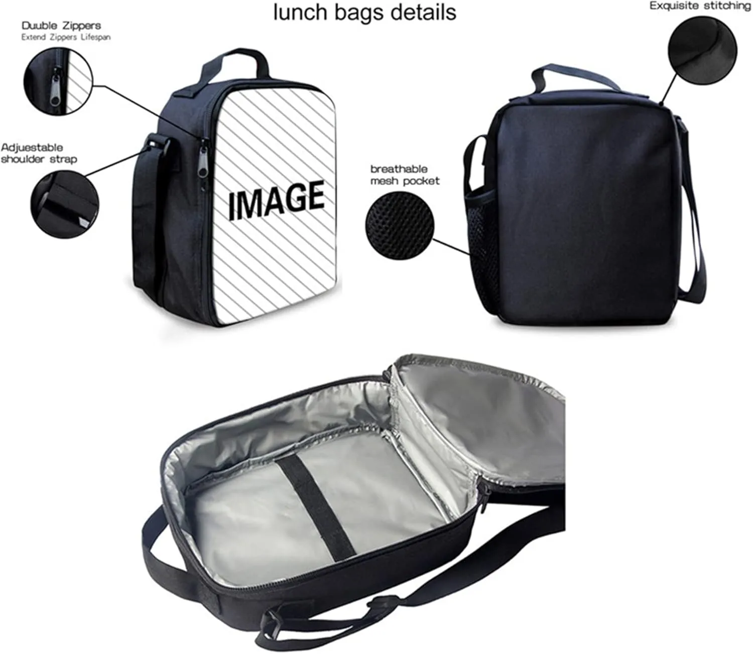 Dreaweet Beagle Print School Bags Set for Teen Girls Boys 3 Pcs Kawaii Kids Backpack Bookbag with Insulated Lunch Bag Pencil Case Outdoor Travel Rucksack