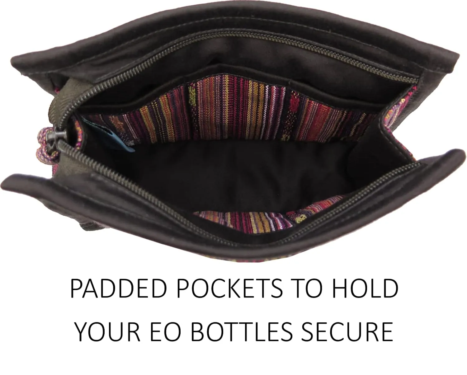 Essential Oil Case for Purse - Earthy Brown - Medium Size HOLDS 6-8 Bottles (5ml-15ml, also fits Roller Bottles) - Chic and Compact EO Bags in Multiple Sizes - Perfect size Essential Oil Travel Bag