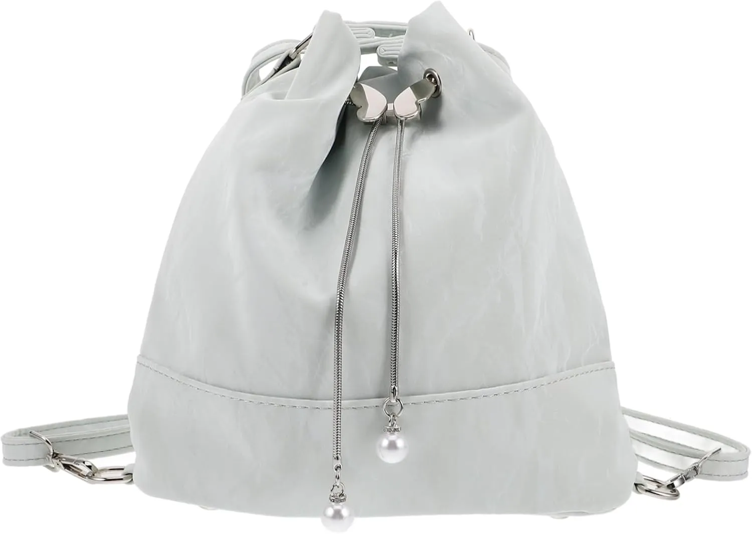 Fashion Women's Bucket Bag Drawstring Closure Mesh Sling Bag Multifunctional Shoulder/underarm