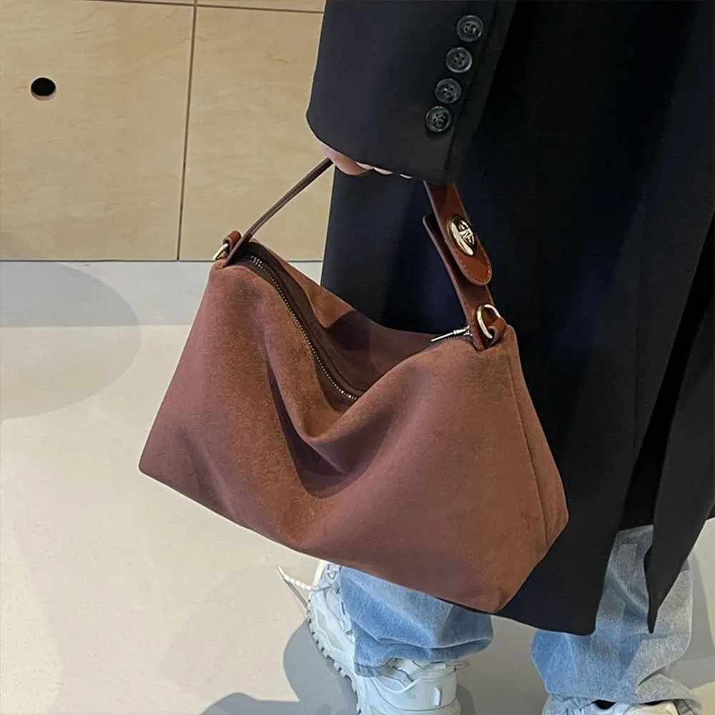 Faux Suede Tote & Crossbody Bags for Women - Trendy Slouchy Handbags for Fall & Winter