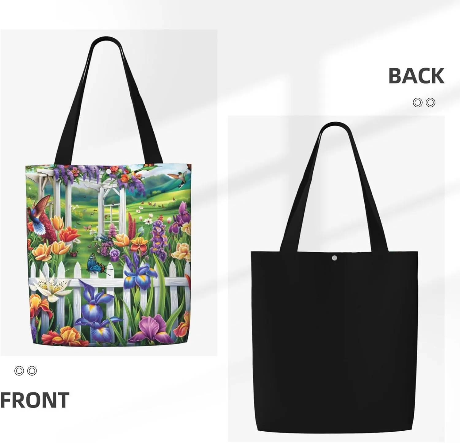 Flower Preety Garden Canvas Shoulder Bag Reusable Tote Bag Soft Lightweight Cloth Bags For Women Girls Lady Casual