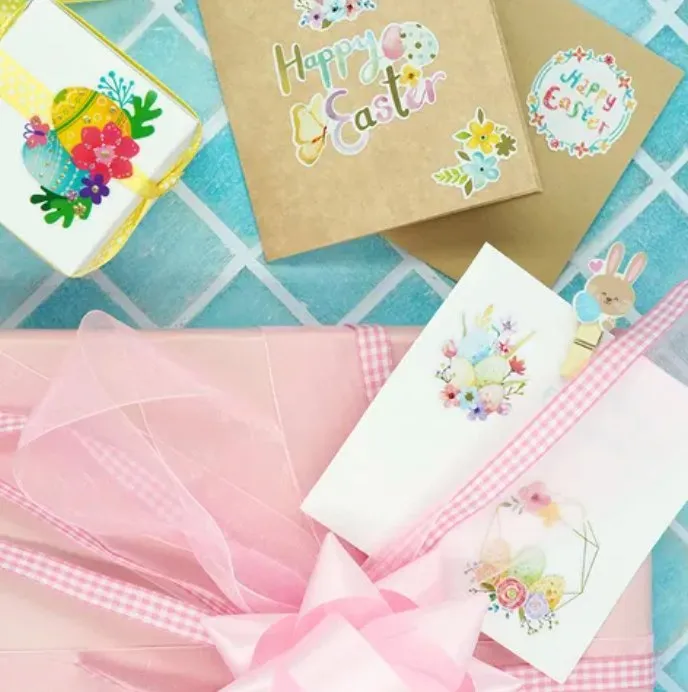 Foil Stickers Easter Egg Basket