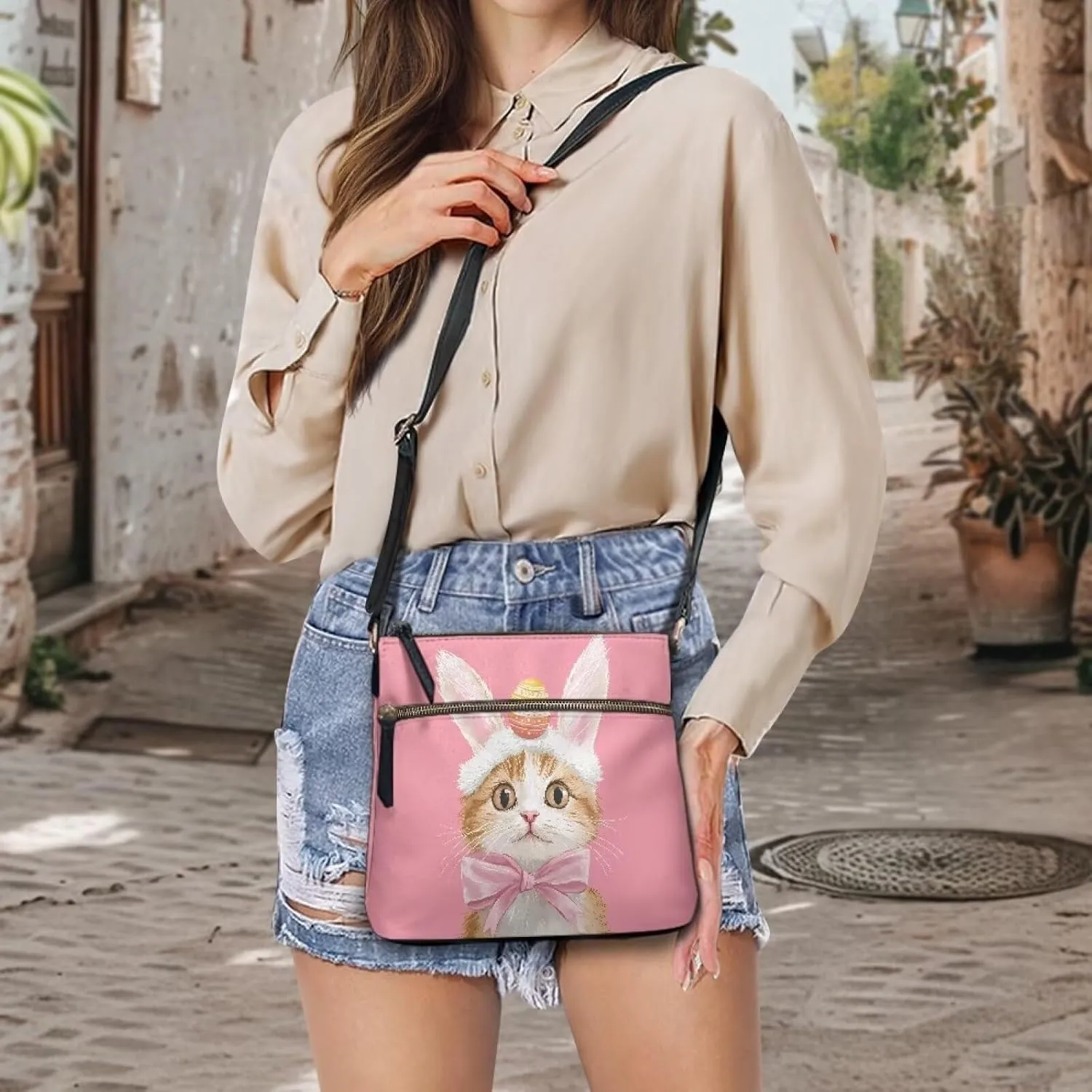 FOR U DESIGNS Crossbody Bags for Women Trendy Travel Leather Shoulder Satchel Bags with Zipper Pockets for Work