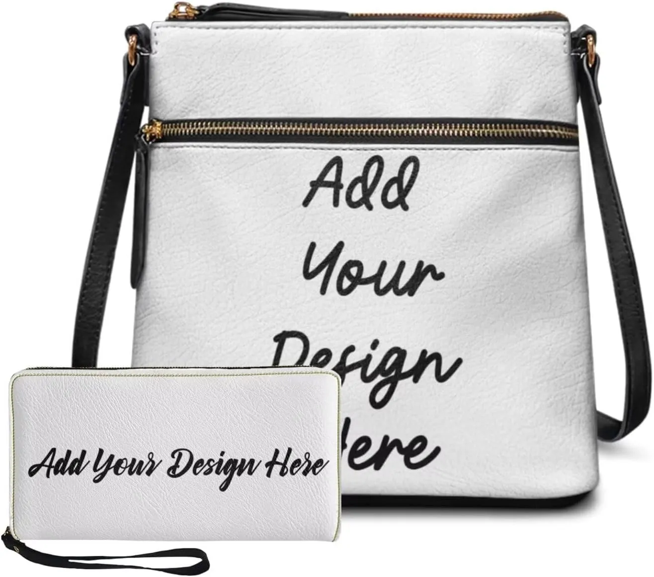 FOR U DESIGNS Leather Crossbody Bags for Women Trendy Shoulder Bags Cross Body Purse and Matching Wallet Set