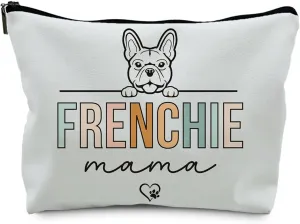 French Bulldog Gifts, French Bulldog Gifts for Women, Frenchie Mom Gifts, Gifts for French Bulldog Lovers, Frenchie Bulldog Mama Makeup Bag Cosmetic Pouch(PU)