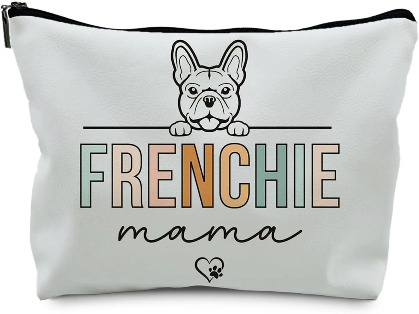 French Bulldog Gifts, French Bulldog Gifts for Women, Frenchie Mom Gifts, Gifts for French Bulldog Lovers, Frenchie Bulldog Mama Makeup Bag Cosmetic Pouch(PU)