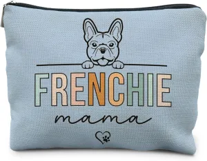 French Bulldog Gifts: Frenchie Mom & Lover Gifts - Makeup Bag (Blue)