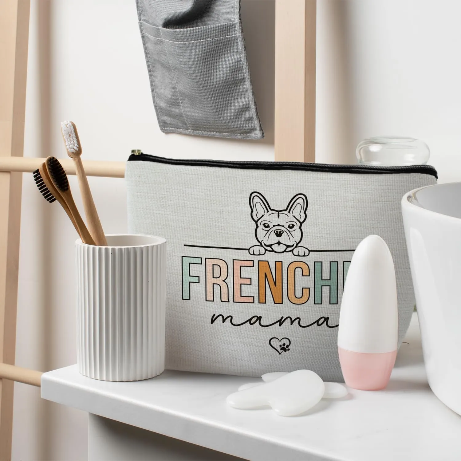 French Bulldog Gifts: Frenchie Mom & Lover Gifts - Makeup Bag Cosmetic Pouch