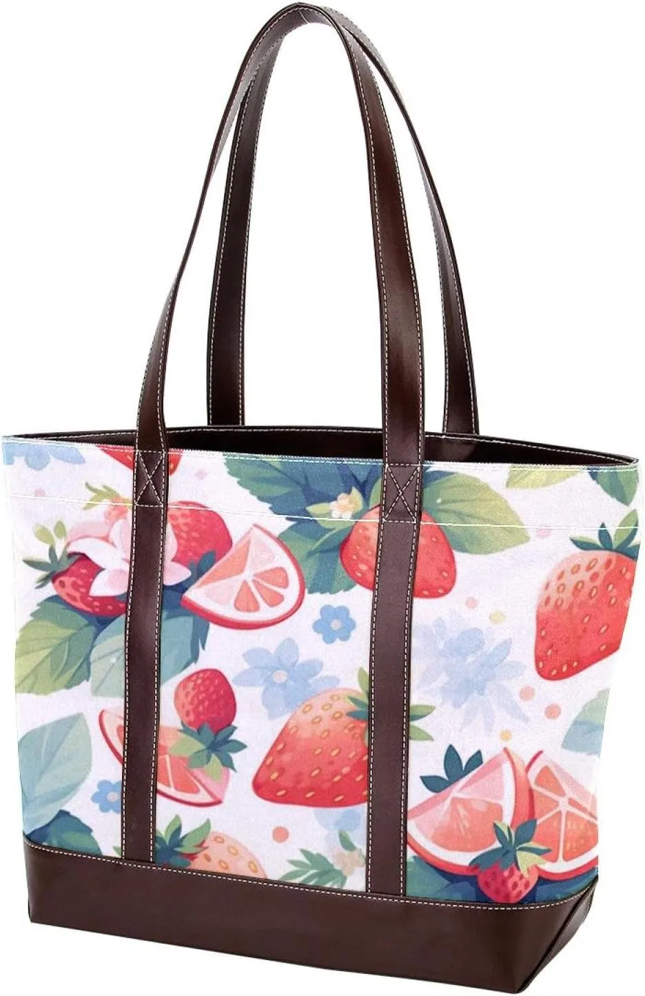 Fruit Party-988 Tote Bags Durable Leather Canvas Purses and Handbags for Women Top Handle Shoulder Satchel Hobo Bags