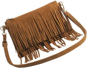 GALPADA Trendy Vintage Fringe Saddle Bag Tassel Crossbody Purse for Women Chic Handbag