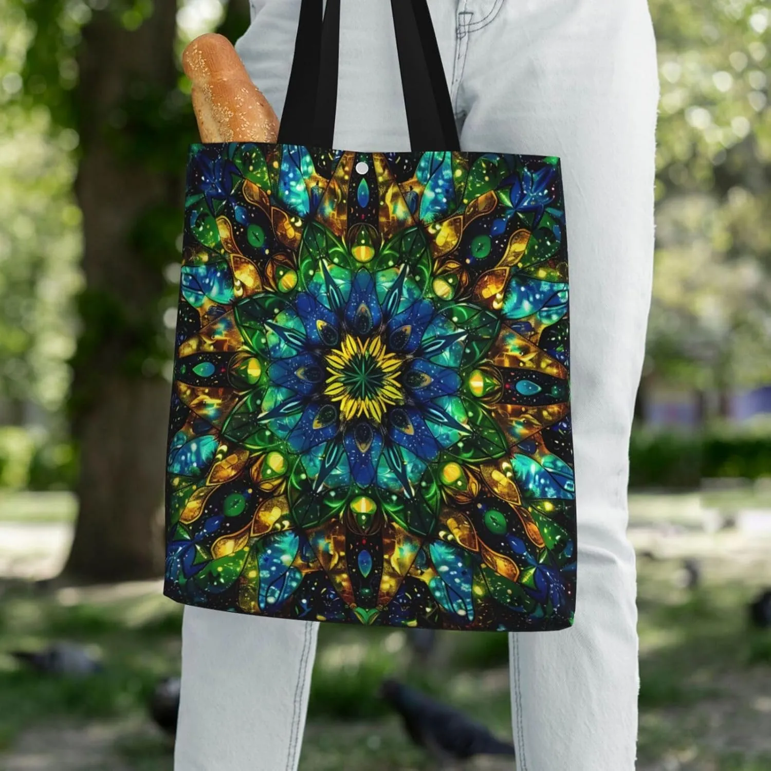 Garden Preety Scenery Canvas Shoulder Bag Reusable Tote Bag Soft Lightweight Cloth Bags For Women Girls Lady Casual