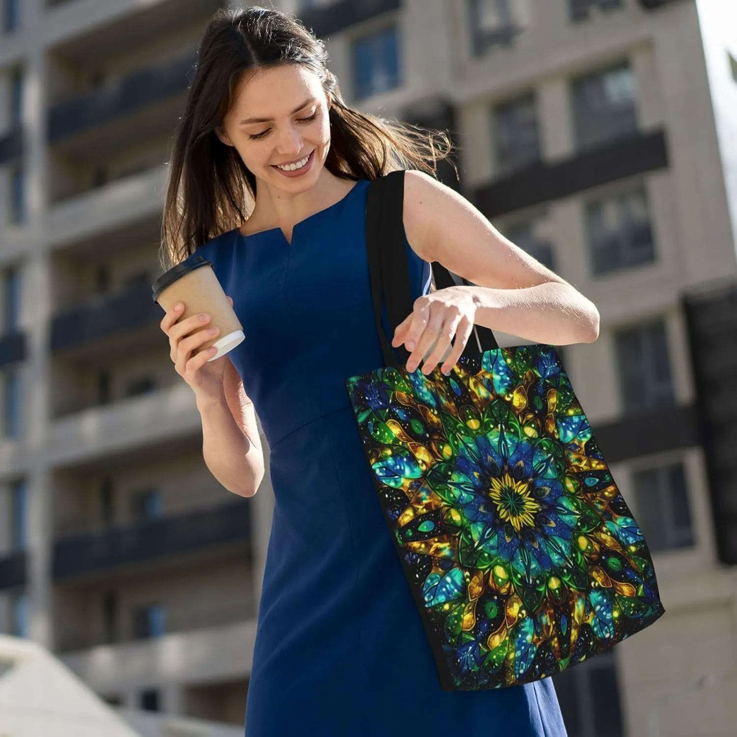 Garden Preety Scenery Canvas Shoulder Bag Reusable Tote Bag Soft Lightweight Cloth Bags For Women Girls Lady Casual