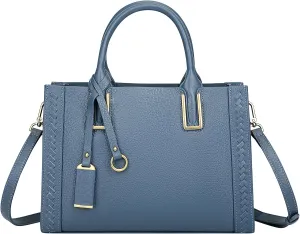 Geniune Leather Satchel Bags for Women Soft Leather Top Handle Handbags Classic Crossbody Purses(O213E Brown), Blue