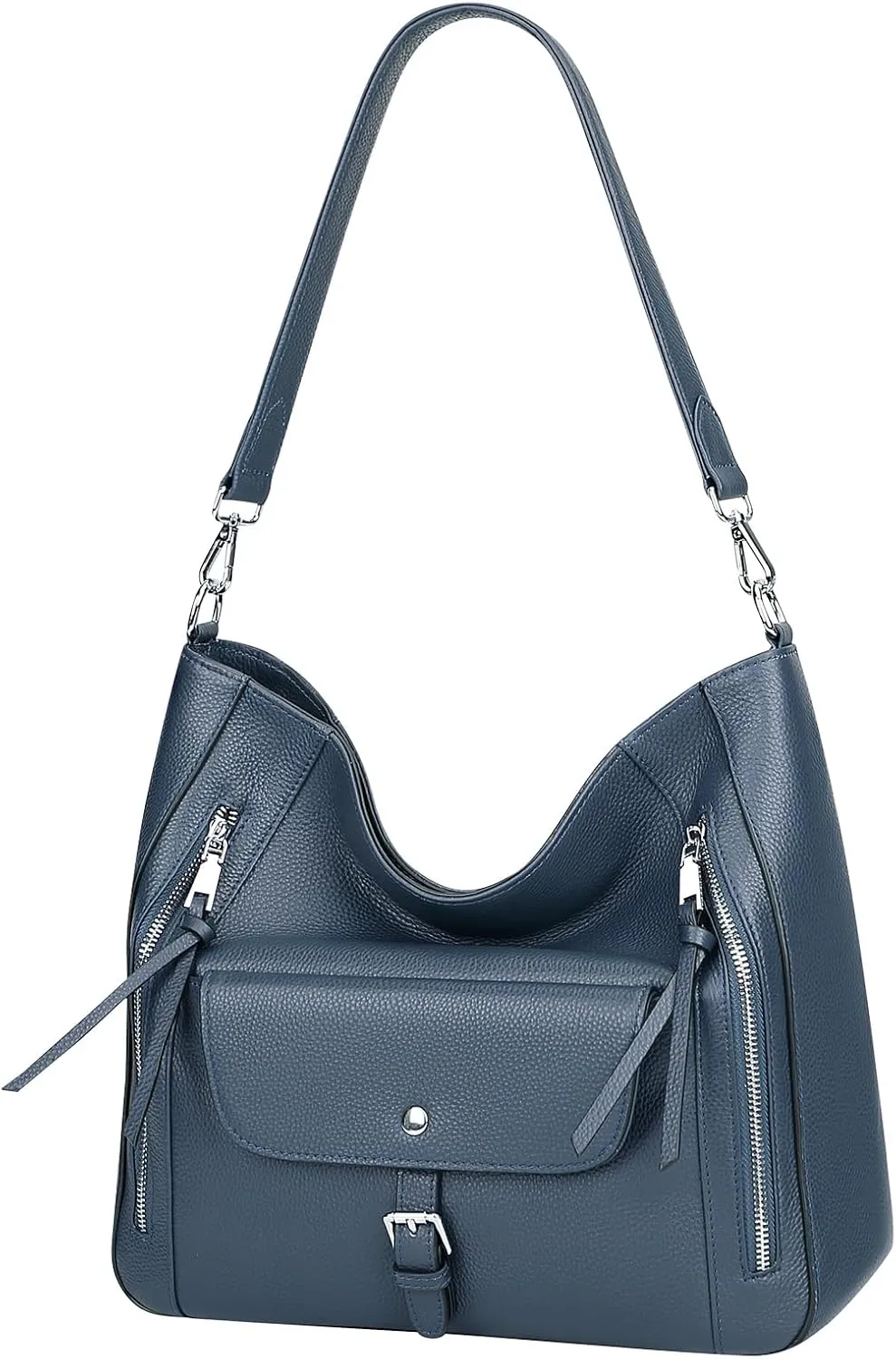 Genuine Leather Hobo Bags for Women Soft Large Shoulder Handbags Ladies Classic Work Purses and Handbags(O211E Black)