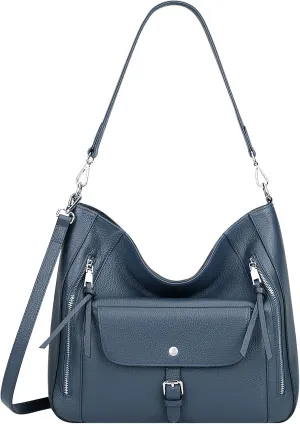 Genuine Leather Hobo Bags for Women Soft Large Shoulder Handbags Ladies Classic Work Purses and Handbags(O211E Black)