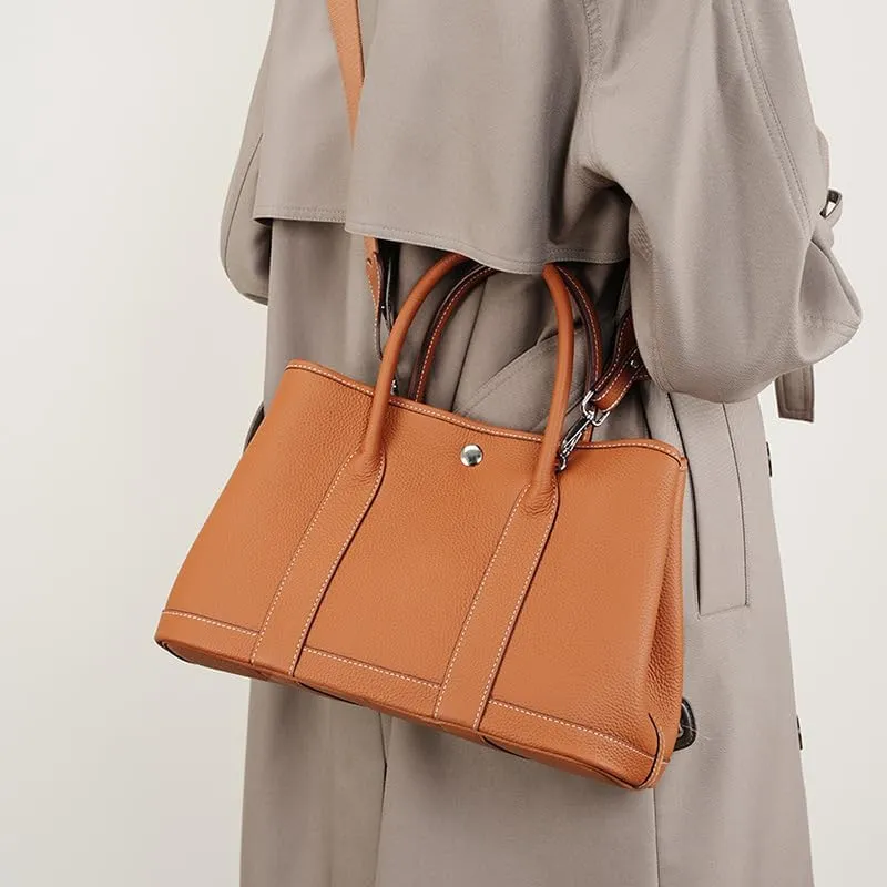 Genuine Leather Women's Bag Big, Shoulder Cross-body Tote Bag, Versatile Garden Bag, Large Handbag, Shopping Bag,(Black)