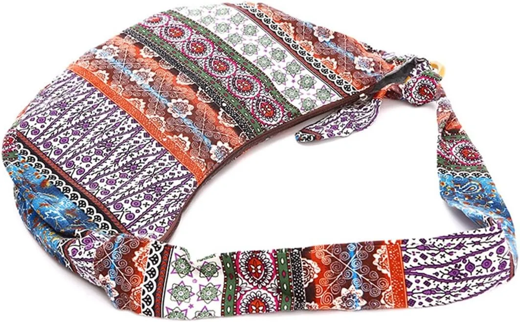 GK-O Thai Hippie Boho Hobo Sling Shoulder Crossbody Bag Purse Ethnic Boho Lined