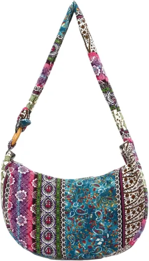 GK-O Thai Hippie Boho Hobo Sling Shoulder Crossbody Bag Purse Ethnic Boho Lined