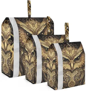 Gold Owl Packing Cubes Set of 3, Lightweight Travel Luggage Organizers Foldable Bags for Easy Packing and Organization
