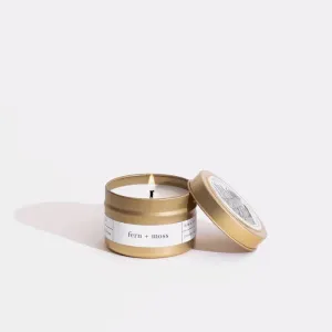 Gold Travel Candle (Fern   Moss)