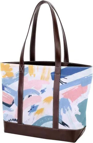 Graffiti in Color-103 Tote Bags Durable Leather Canvas Purses and Handbags for Women Top Handle Shoulder Satchel Hobo Bags
