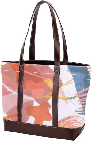 Graffiti in Color-112 Tote Bags Durable Leather Canvas Purses and Handbags for Women Top Handle Shoulder Satchel Hobo Bags