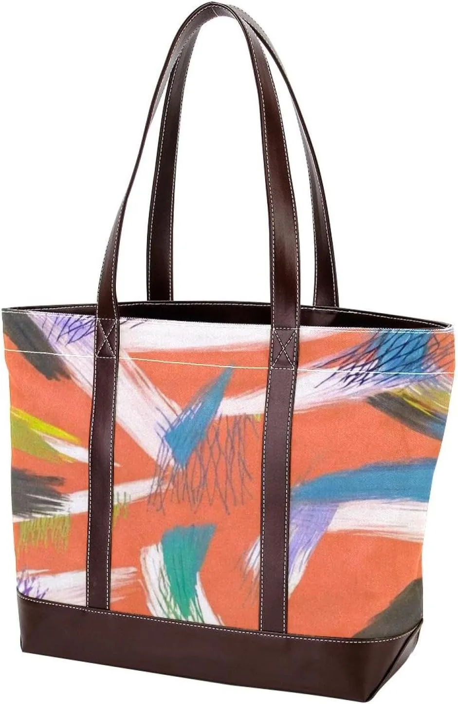 Graffiti in Color-118 Tote Bags Durable Leather Canvas Purses and Handbags for Women Top Handle Shoulder Satchel Hobo Bags