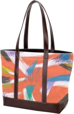 Graffiti in Color-118 Tote Bags Durable Leather Canvas Purses and Handbags for Women Top Handle Shoulder Satchel Hobo Bags