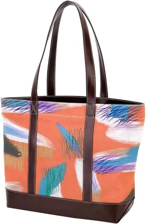 Graffiti in Color-121 Tote Bags Durable Leather Canvas Purses and Handbags for Women Top Handle Shoulder Satchel Hobo Bags